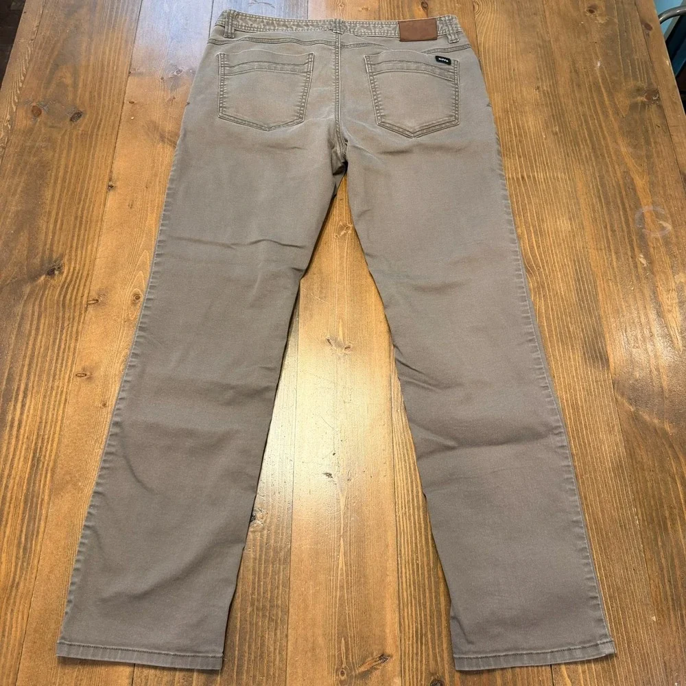 Prana Slim Fit Bridger Jeans Men 34x32 Brown Denim Straight Stretch Casual